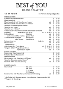 Preisliste Best of You 1.11.2024 